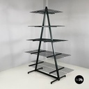 Italian modern Wall o self-supporting bookcases in dark green metal, 1980s