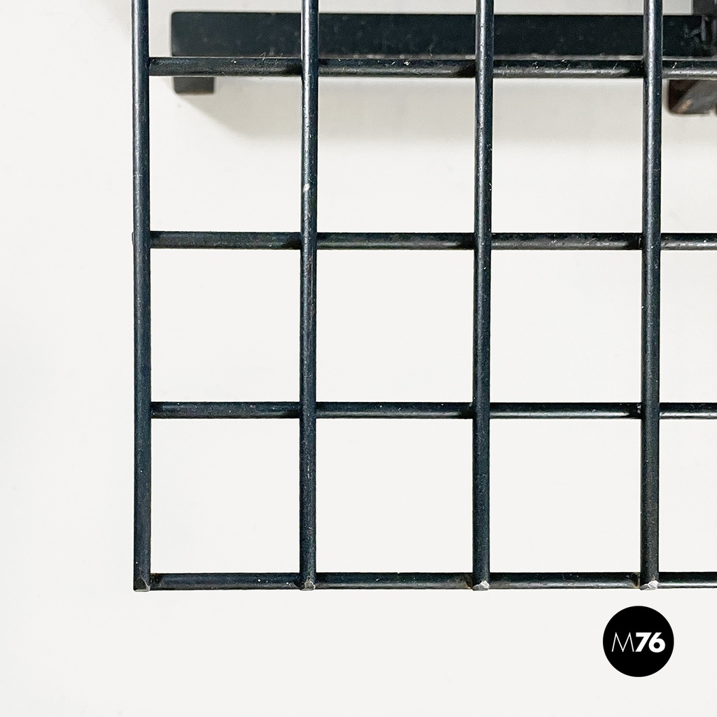 Italian modern Wall o self-supporting bookcases in dark green metal, 1980s