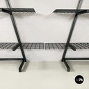 Italian modern Wall o self-supporting bookcases in dark green metal, 1980s