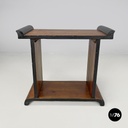 Italian Art Deco wooden coffee table with painted black rounded profiles, 1940s