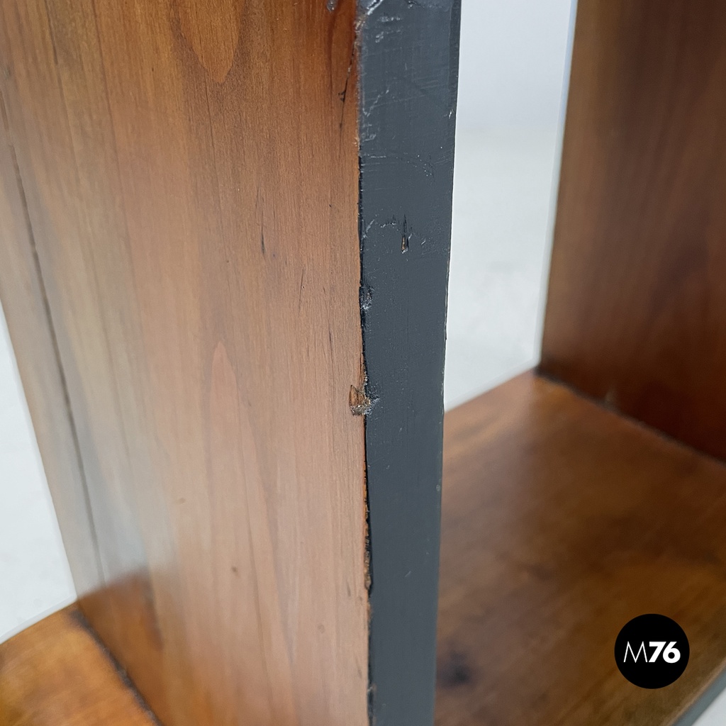 Italian Art Deco wooden coffee table with painted black rounded profiles, 1940s