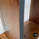 Italian Art Deco wooden coffee table with painted black rounded profiles, 1940s