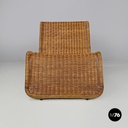 Italian mid-century modern rattan armchair P3 by Tito Agnoli for Bonacina, 1960s