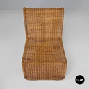 Italian mid-century modern rattan armchair P3 by Tito Agnoli for Bonacina, 1960s