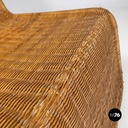 Italian mid-century modern rattan armchair P3 by Tito Agnoli for Bonacina, 1960s