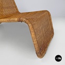 Italian mid-century modern rattan armchair P3 by Tito Agnoli for Bonacina, 1960s