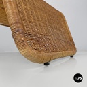 Italian mid-century modern rattan armchair P3 by Tito Agnoli for Bonacina, 1960s