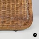 Italian mid-century modern rattan armchair P3 by Tito Agnoli for Bonacina, 1960s