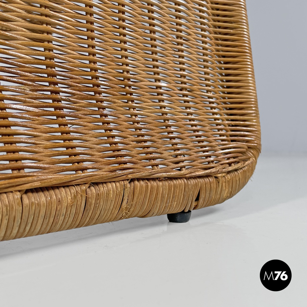 Italian mid-century modern rattan armchair P3 by Tito Agnoli for Bonacina, 1960s