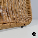 Italian mid-century modern rattan armchair P3 by Tito Agnoli for Bonacina, 1960s