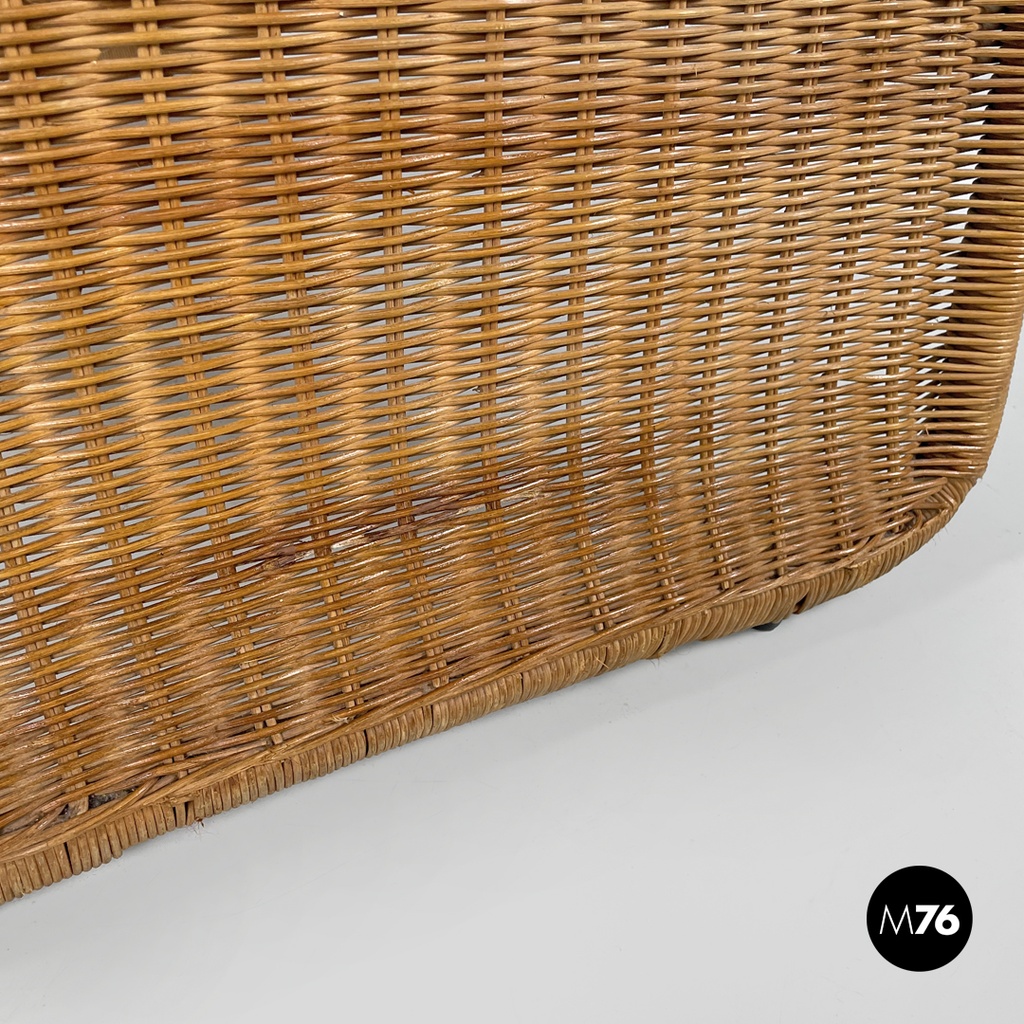 Italian mid-century modern rattan armchair P3 by Tito Agnoli for Bonacina, 1960s