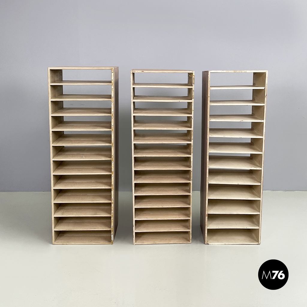 Italian modern Wooden filing cabinet or storage with shelves, 1990s