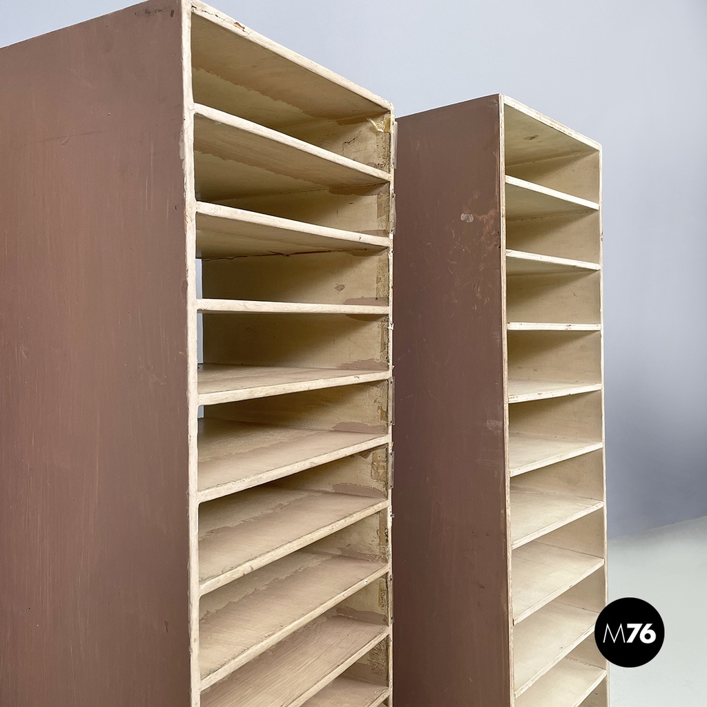 Italian modern Wooden filing cabinet or storage with shelves, 1990s