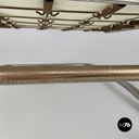 Italian Bauhaus armchair chromed metal structure and light brown fabric, 1940s