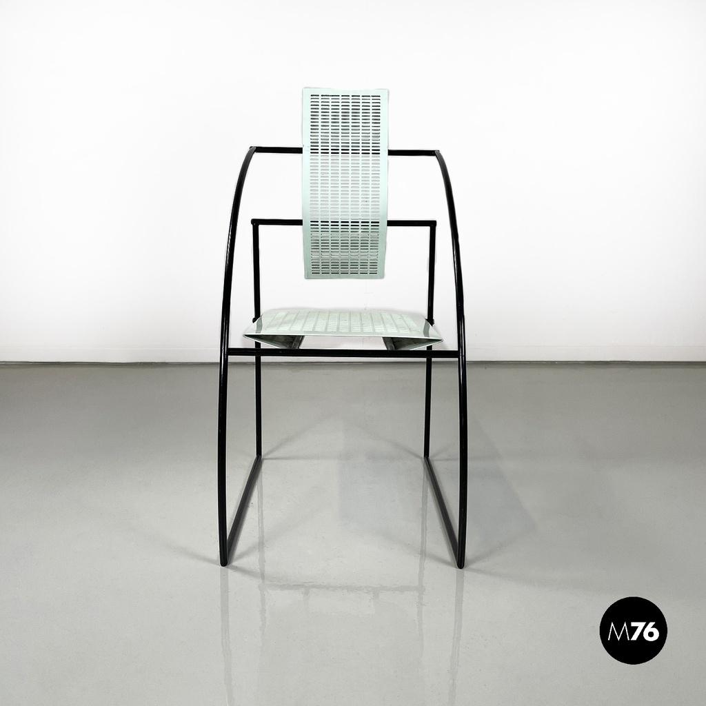 Italian modern light green blue chairs Quinta 605 by Mario Botta Alias, 1980s