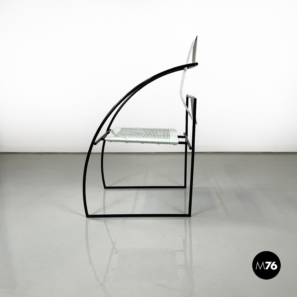 Italian modern light green blue chairs Quinta 605 by Mario Botta Alias, 1980s