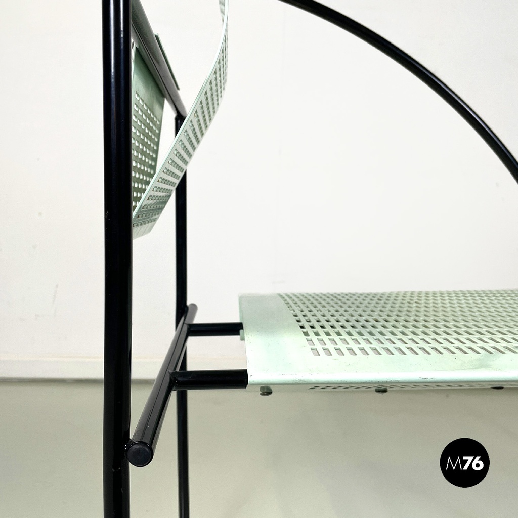 Italian modern light green blue chairs Quinta 605 by Mario Botta Alias, 1980s