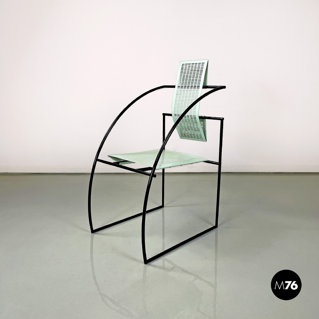 Italian modern light green blue chairs Quinta 605 by Mario Botta Alias, 1980s