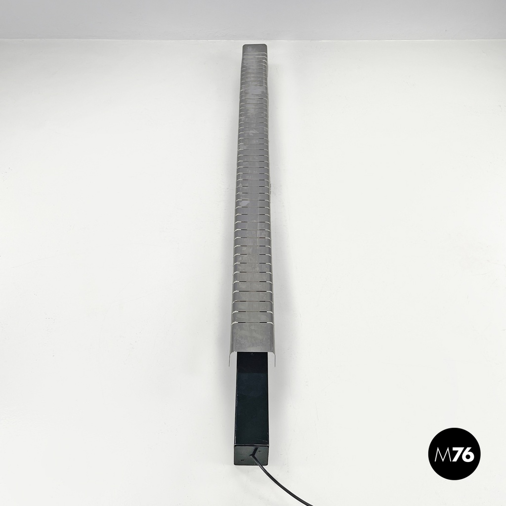 Italian modern tall wall lamp in chromed metal by Lamperti, 1970s