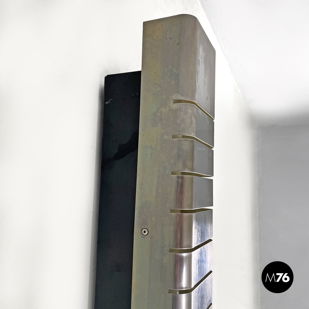 Italian modern tall wall lamp in chromed metal by Lamperti, 1970s