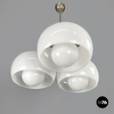 Italian modern glass brass chandelier Triclinio Vico Magistretti Artemide, 1970s