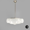 Italian modern glass brass chandelier Triclinio Vico Magistretti Artemide, 1970s