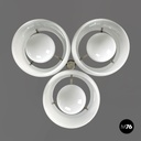 Italian modern glass brass chandelier Triclinio Vico Magistretti Artemide, 1970s