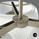 Italian modern glass brass chandelier Triclinio Vico Magistretti Artemide, 1970s