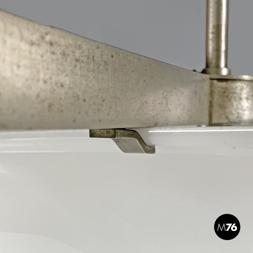 Italian modern glass brass chandelier Triclinio Vico Magistretti Artemide, 1970s