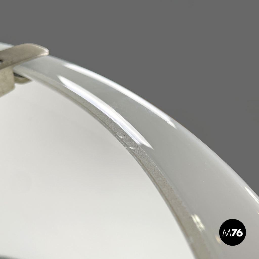 Italian modern glass brass chandelier Triclinio Vico Magistretti Artemide, 1970s