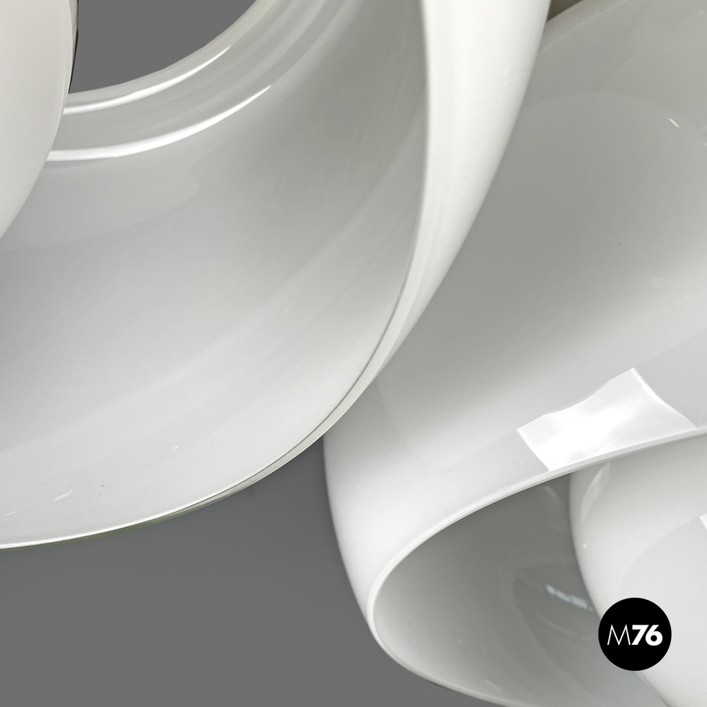 Italian modern glass brass chandelier Triclinio Vico Magistretti Artemide, 1970s