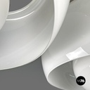 Italian modern glass brass chandelier Triclinio Vico Magistretti Artemide, 1970s