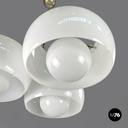 Italian modern glass brass chandelier Triclinio Vico Magistretti Artemide, 1970s