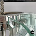 Italian modern transparent rounded glass and chromed metal chandelier, 1970s