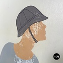 Italian Art Nouveau wooden screen with hand painted human figures, early 1900s