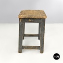 Italian mid-century modern industrial gray painted wooden stool, 1950s