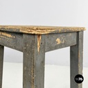 Italian mid-century modern industrial gray painted wooden stool, 1950s