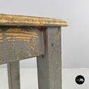Italian mid-century modern industrial gray painted wooden stool, 1950s