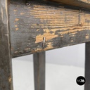 Italian mid-century modern industrial gray painted wooden stool, 1950s