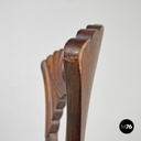 Italian Biedermeier decorated wooden chair and bright green fabric, early 1800s