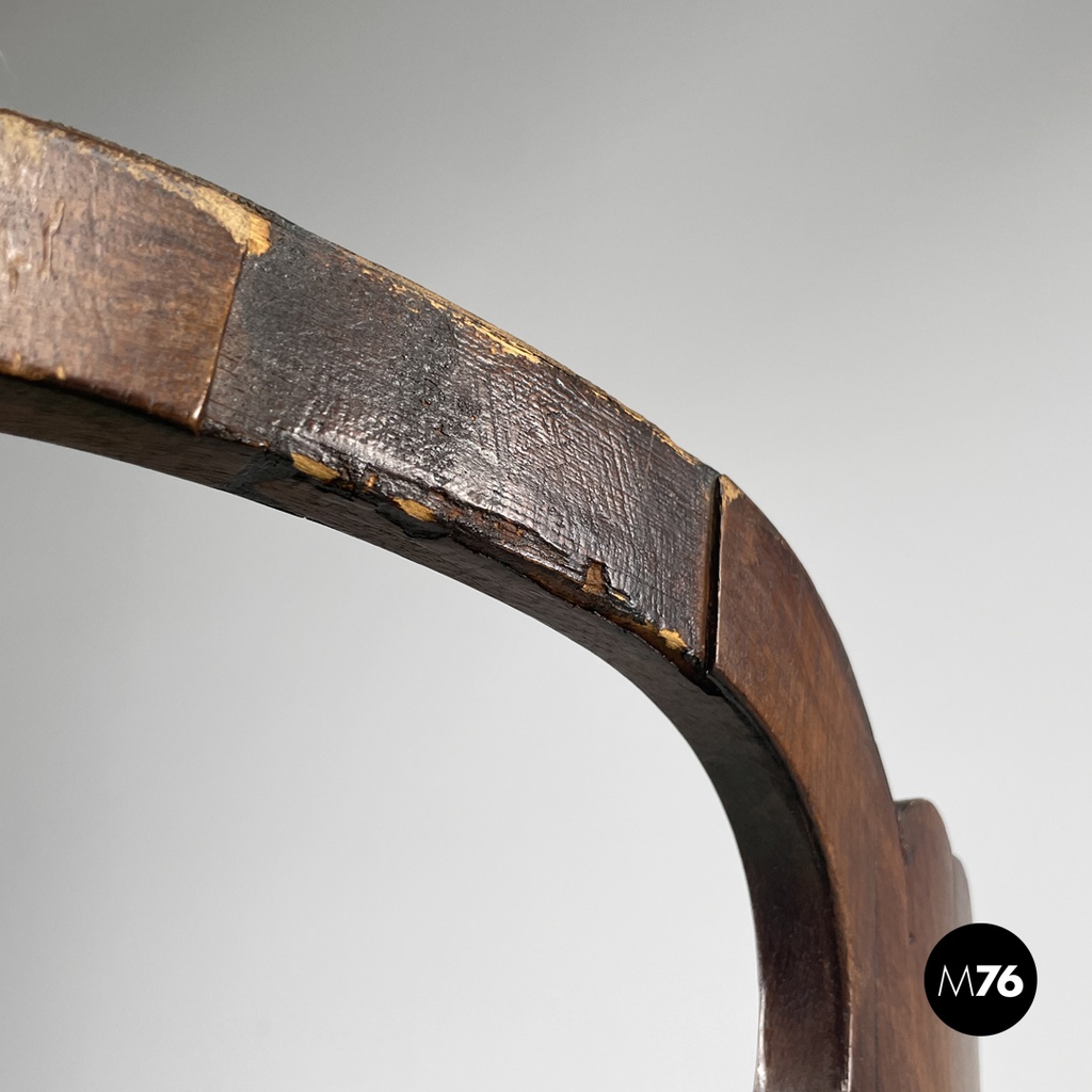 Italian Biedermeier decorated wooden chair and bright green fabric, early 1800s