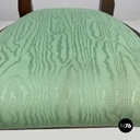 Italian Biedermeier decorated wooden chair and bright green fabric, early 1800s