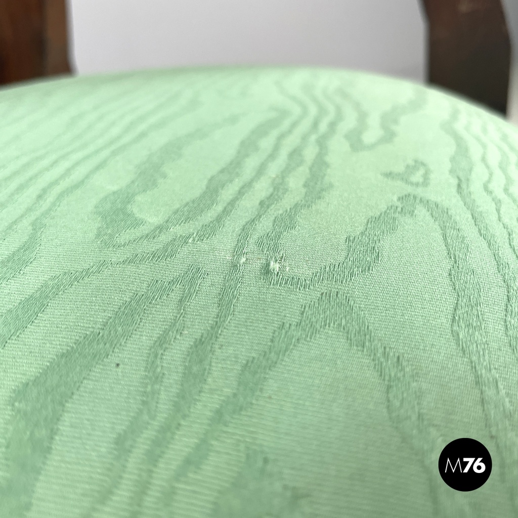 Italian Biedermeier decorated wooden chair and bright green fabric, early 1800s