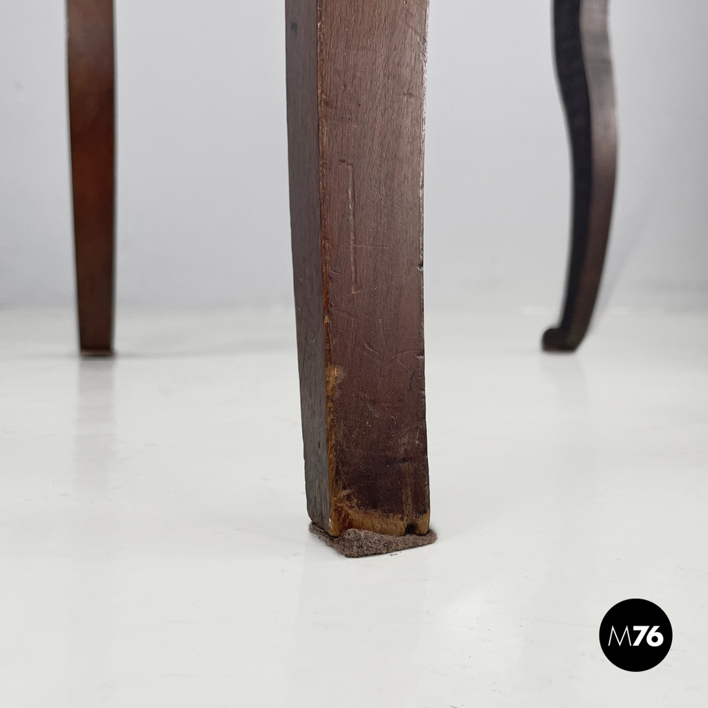 Italian Biedermeier decorated wooden chair and bright green fabric, early 1800s