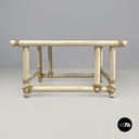 American mid-century modern rattan and white wood coffee table by Mcguire, 1960s