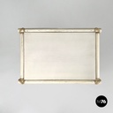 American mid-century modern rattan and white wood coffee table by Mcguire, 1960s