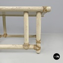 American mid-century modern rattan and white wood coffee table by Mcguire, 1960s