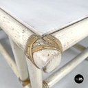 American mid-century modern rattan and white wood coffee table by Mcguire, 1960s