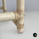 American mid-century modern rattan and white wood coffee table by Mcguire, 1960s