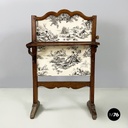 Italian Fire screen in black and white fabric and wood, early 1900s